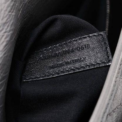 Saint Laurent Crinkled Calfskin Matelasse Monogram Medium Niki Chain Satchel Light Gray 6 of 8