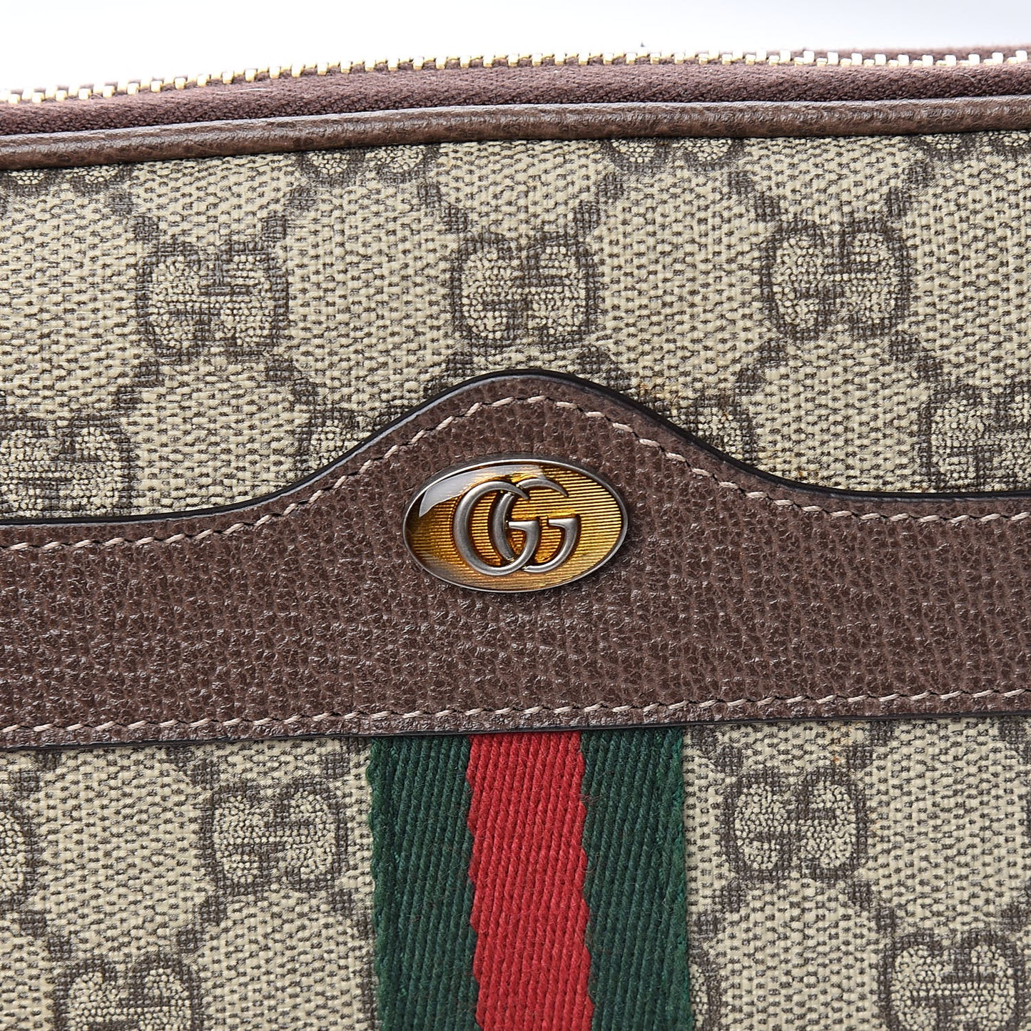 GG Supreme Monogram Ophidia Belted iPhone Case 85 34 Dark Brown