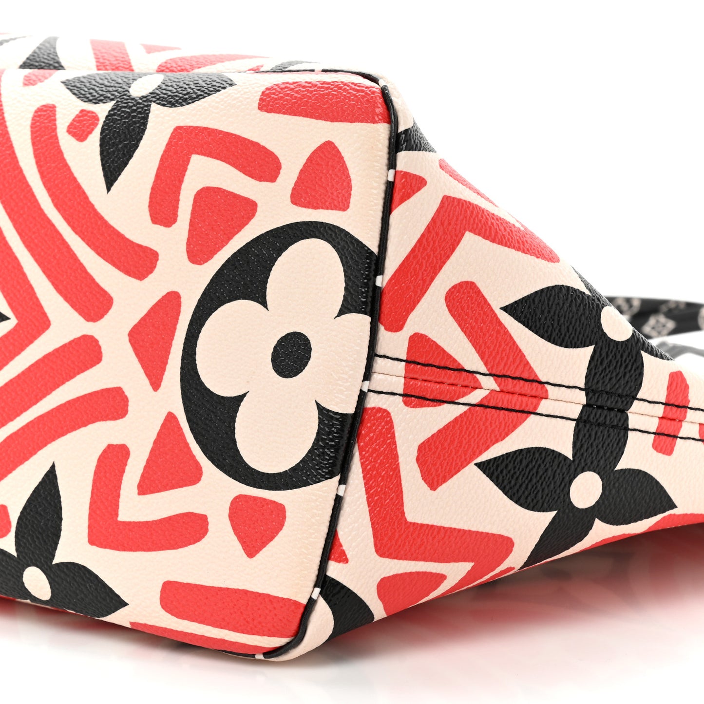 Monogram Giant Crafty Neverfull MM Creme Rouge Black