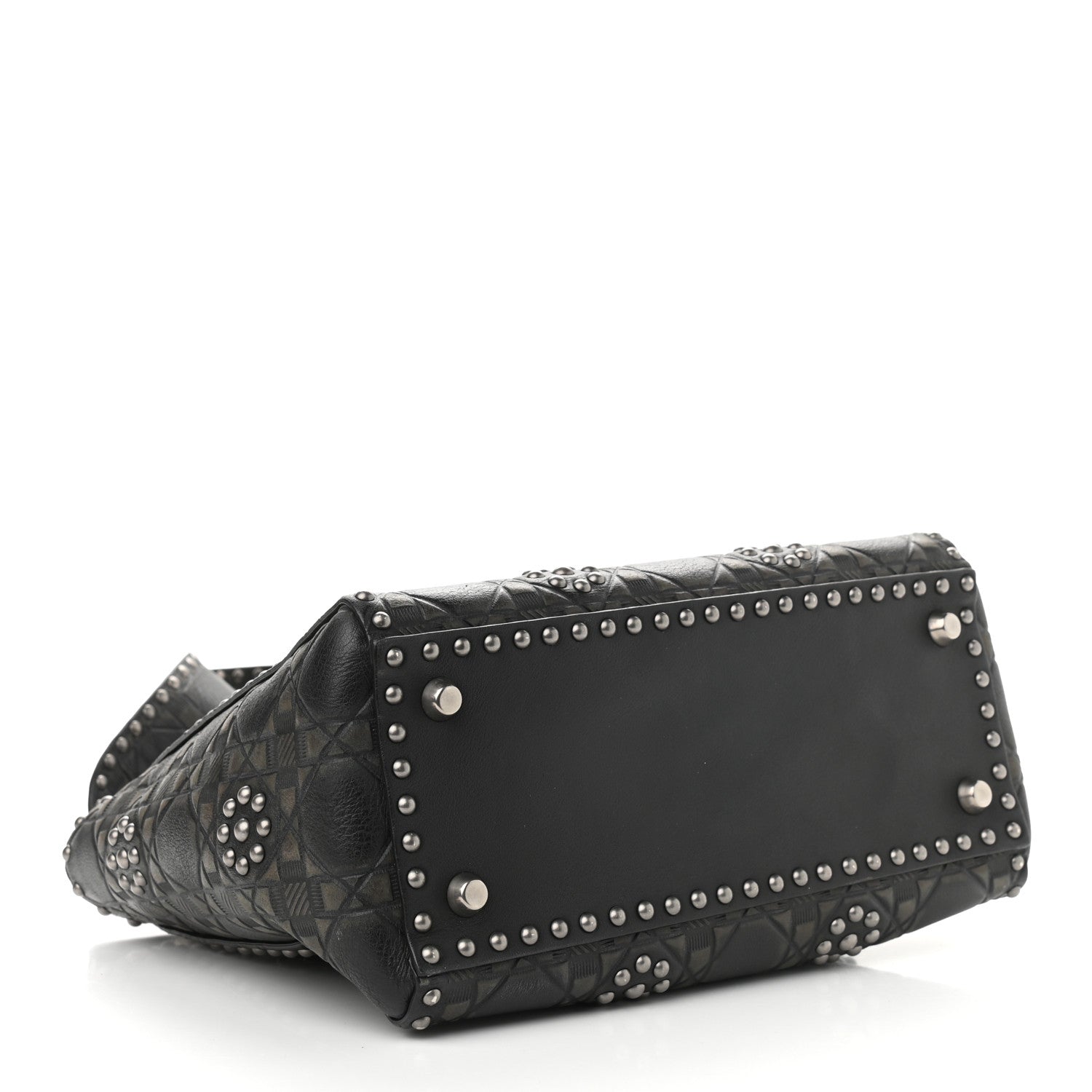 Christian Dior Calfskin Studded Flower Medium Lady Dior Black 3 of 13