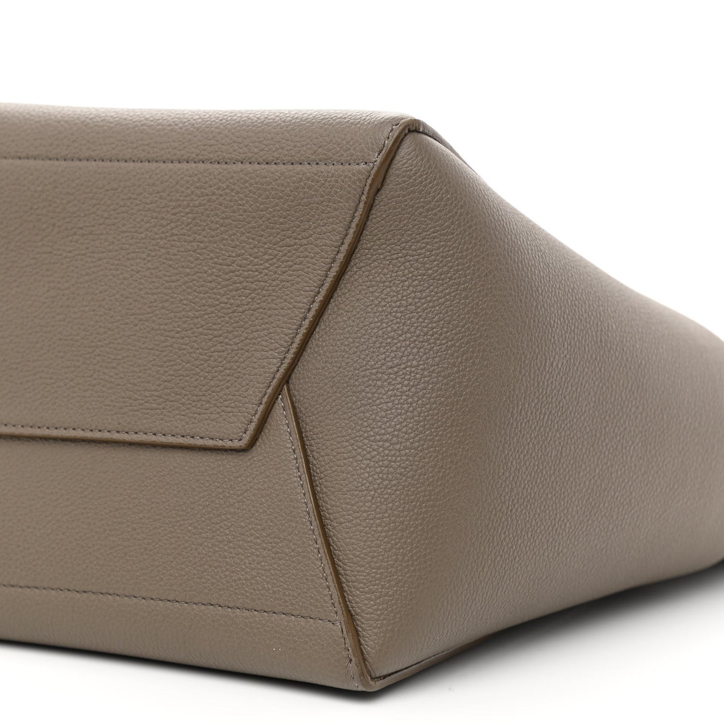 Soft Grained Calfskin Sangle Bucket Bag Taupe