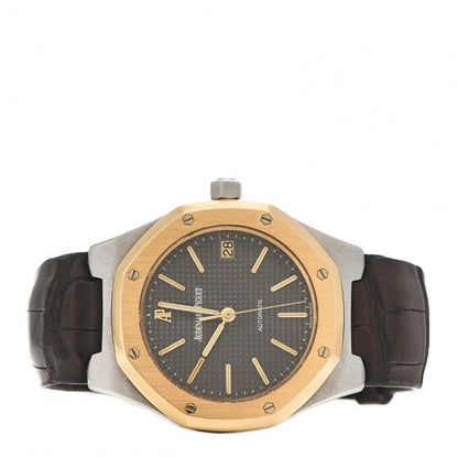 Audemars Piguet Stainless Steel 18K Yellow Gold Alligator 36mm Royal Oak Automatic Watch Grey 1480 2 of 5