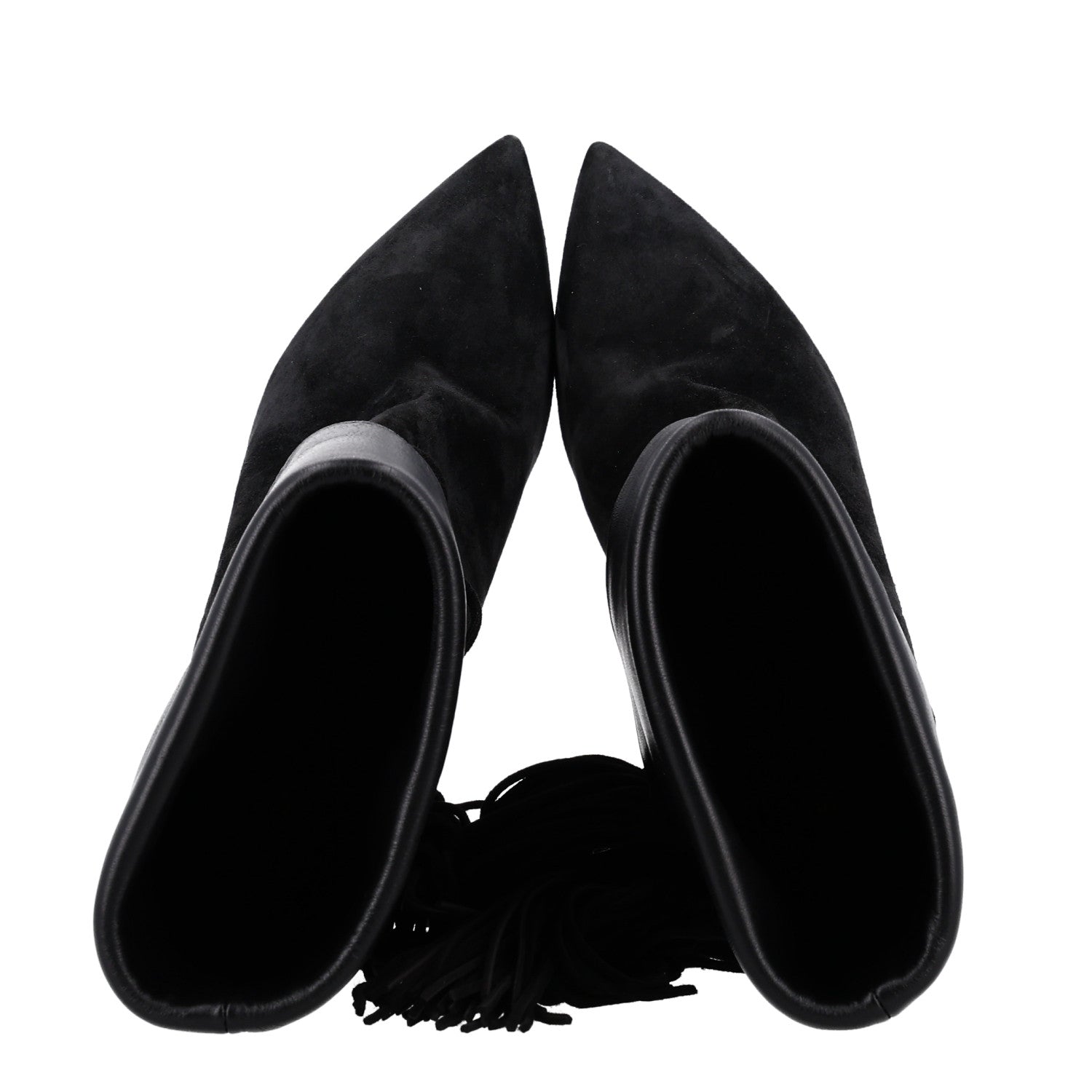 Saint Laurent Calfskin Suede Tanger Tassel Boot 37.5 Black 2 of 11