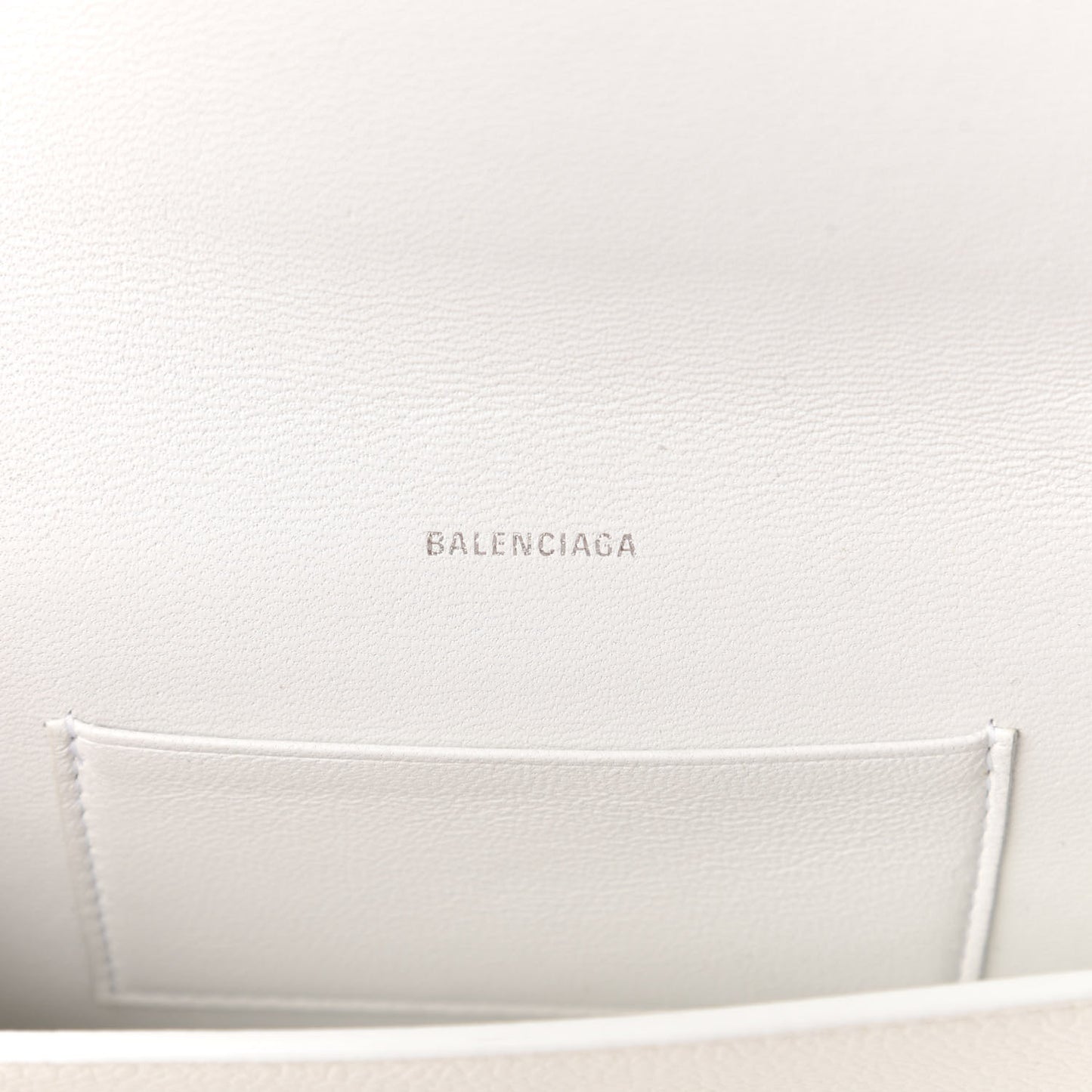Grained Calfskin Logo Cash Phone Holder Wallet On Chain White Fluo Pink