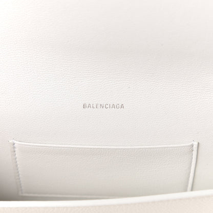 Balenciaga Grained Calfskin Logo Cash Phone Holder Wallet On Chain White Fluo Pink 8 of 10