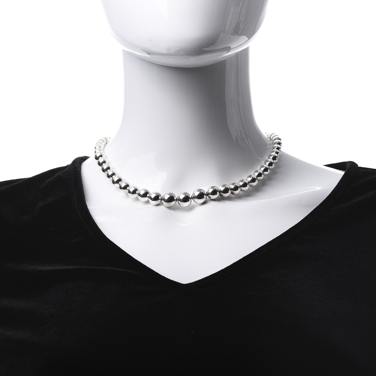 Tiffany Sterling Silver HardWear Graduated Ball Necklace 2 of 8
