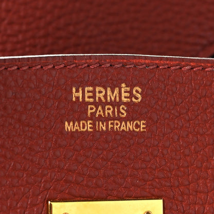 Hermes Togo Verso Birkin 35 Brique Ebene 6 of 14