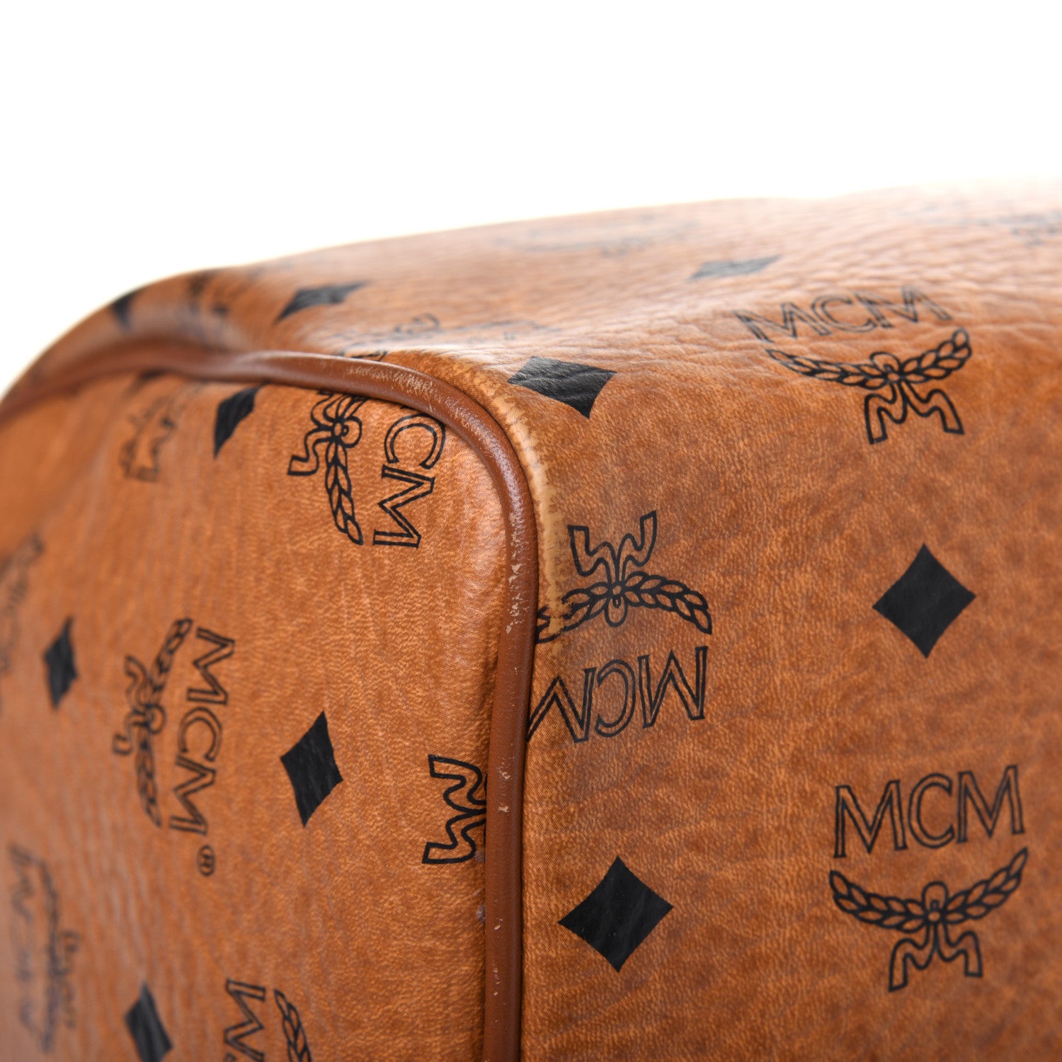 MCM Visetos Dog Bone Boston Bag Cognac 12 of 16