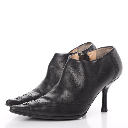 Chanel Calfskin Pointed Toe CC Short Boots 37 Black 3 of 15
