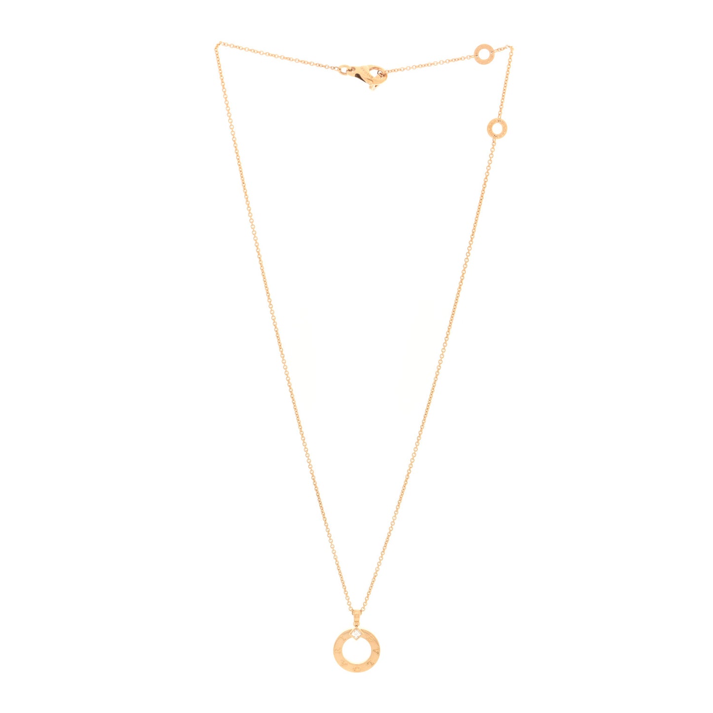 18K Yellow Gold Diamond BVLGARI Pendant Necklace