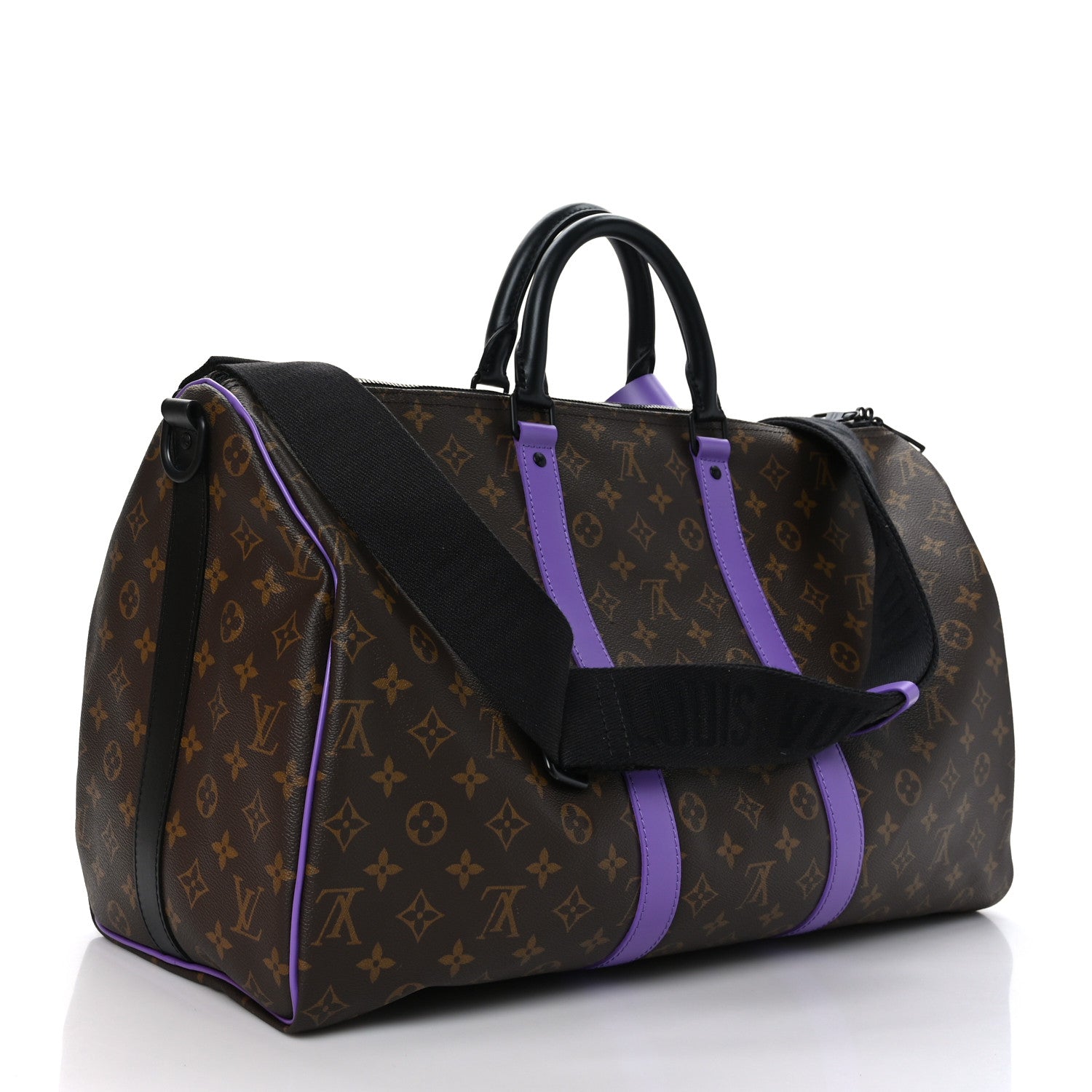 Louis Vuitton Monogram Macassar LV Colormania Keepall Bandouliere 50 Purple 3 of 10