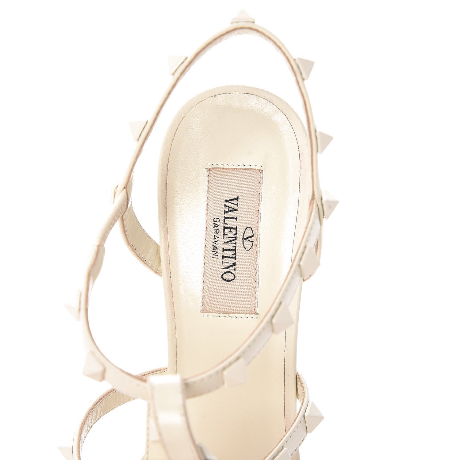Valentino Garavani Calfskin Lacquered Monochrome Rockstud Gladiator 70mm Sandals 37 Ivory 7 of 8