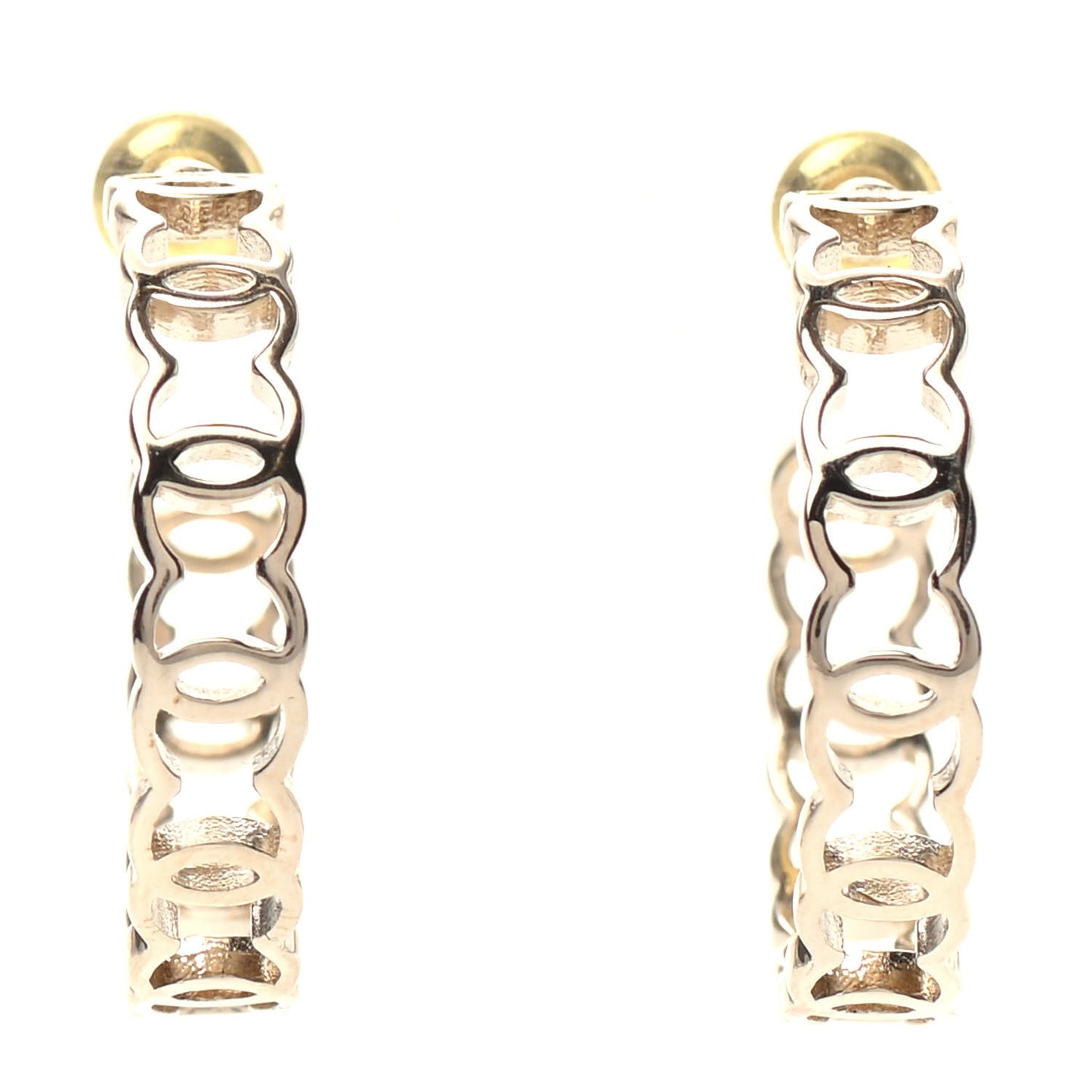 Metal CC Hoop Earrings Gold