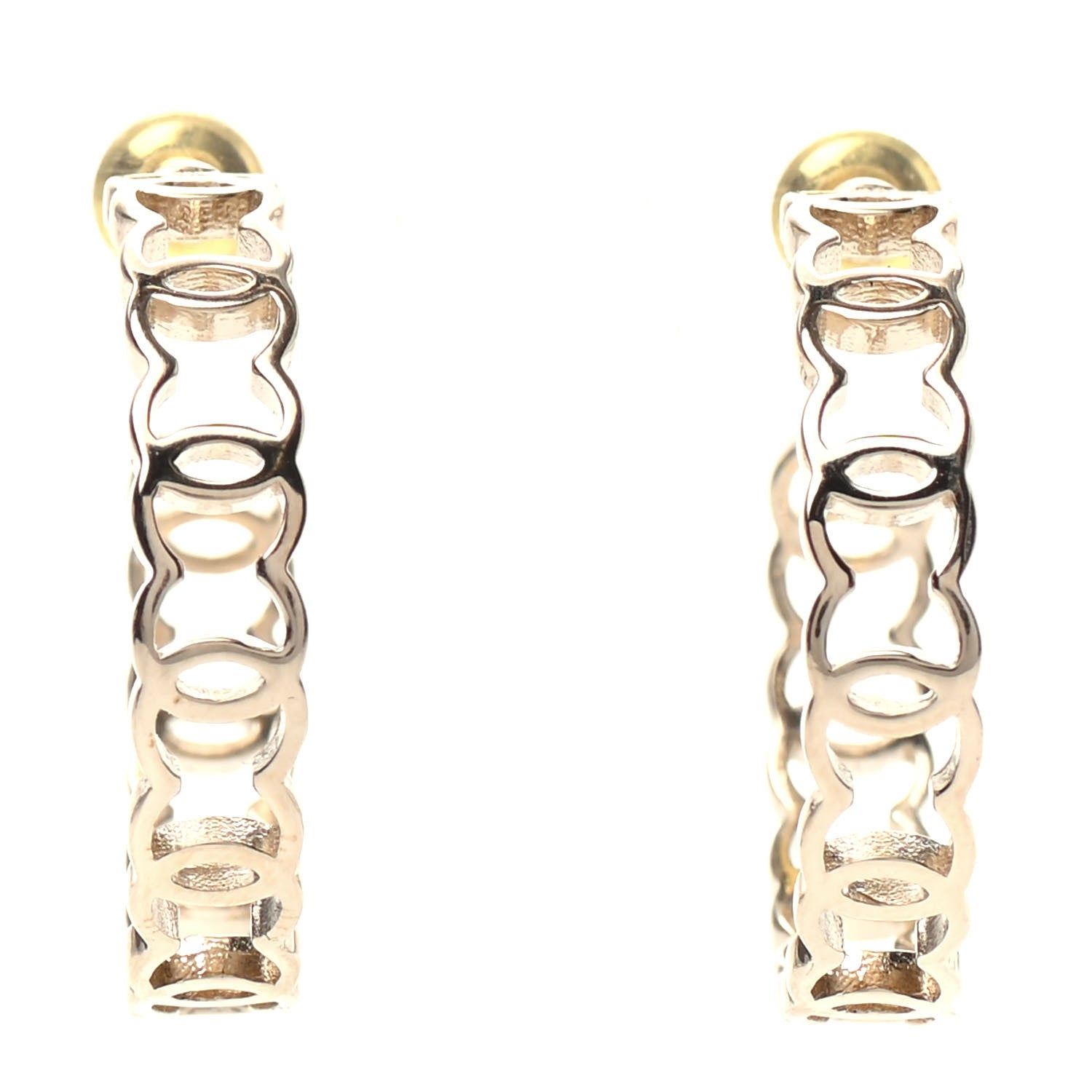 Chanel Metal CC Hoop Earrings Gold 1 of 4