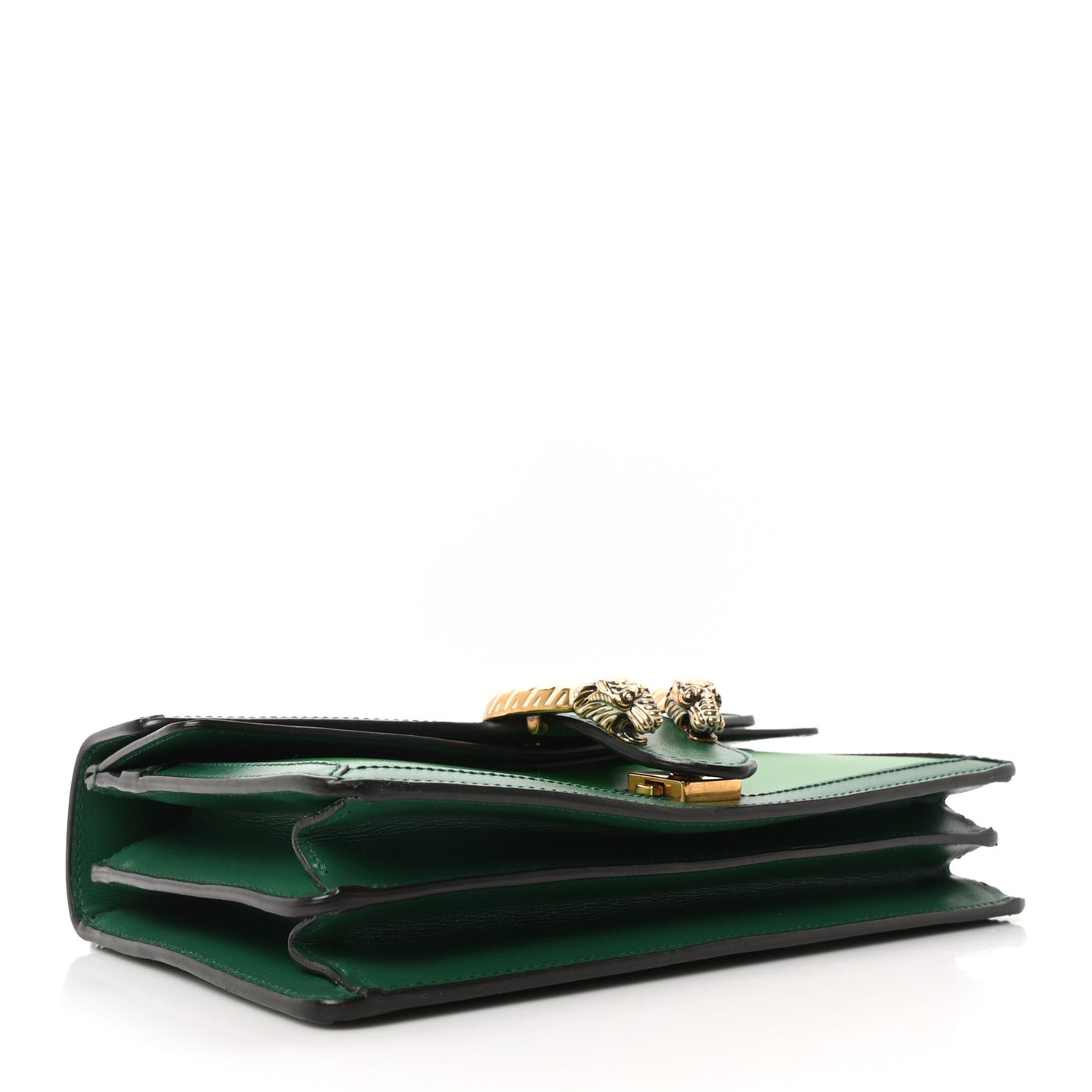 Azalea Calfskin Enamel Small Dionysus Shoulder Bag New Shamarock Emerald Off White