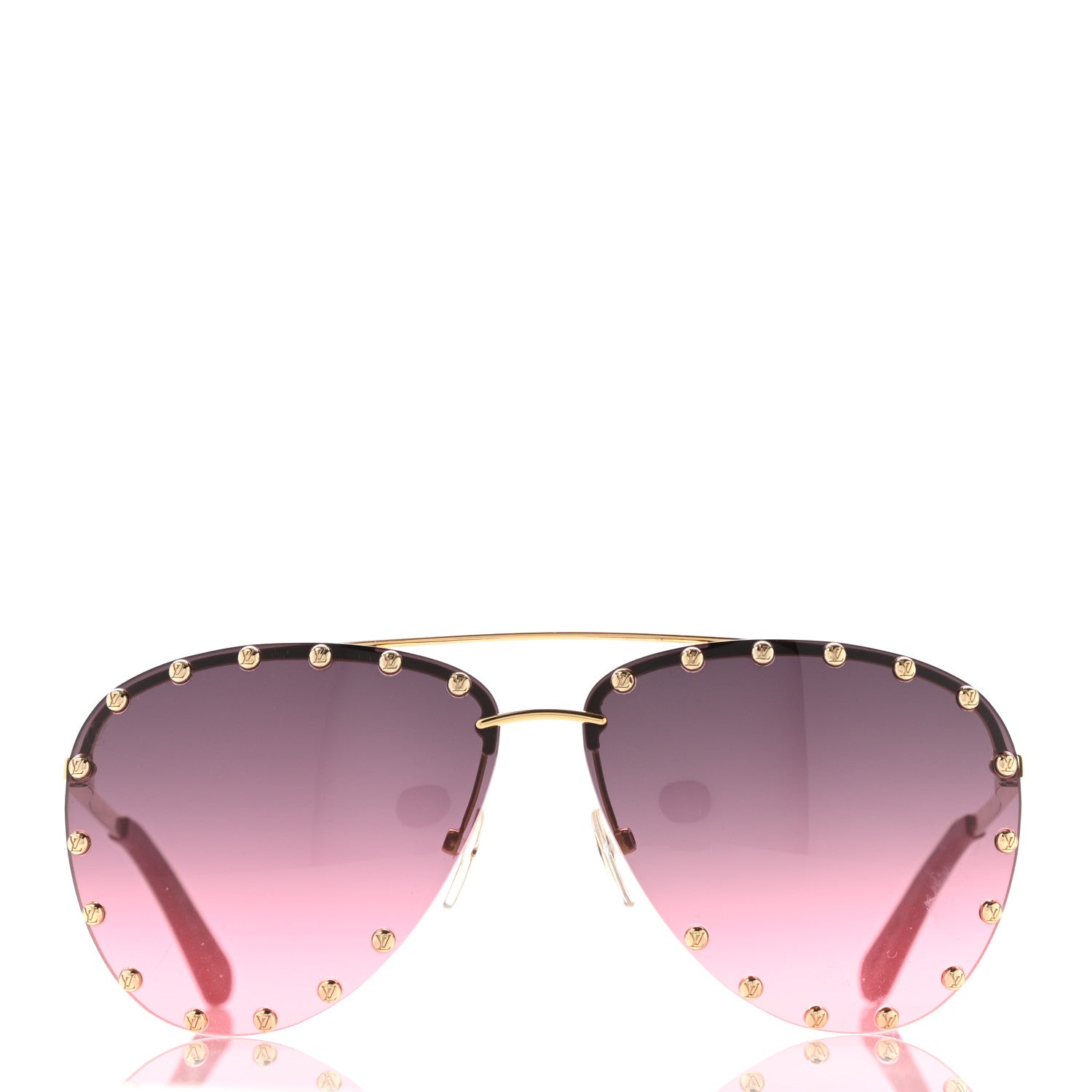 Louis Vuitton Metal The Party Aviator Sunglasses Z0924U Pink 2 of 9