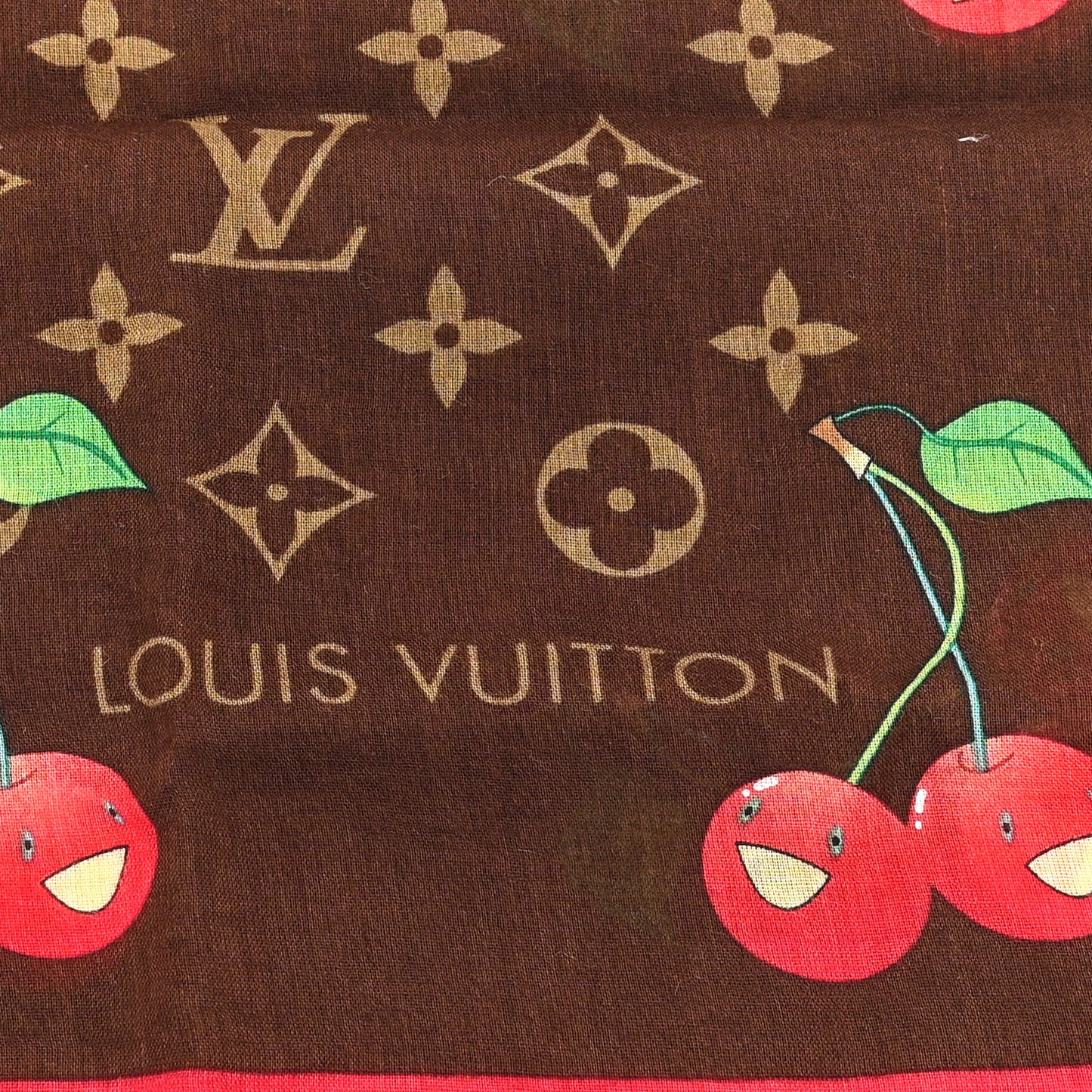 Cotton Monogram Cerises Scarf