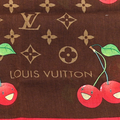 Louis Vuitton Cotton Monogram Cerises Scarf 2 of 3