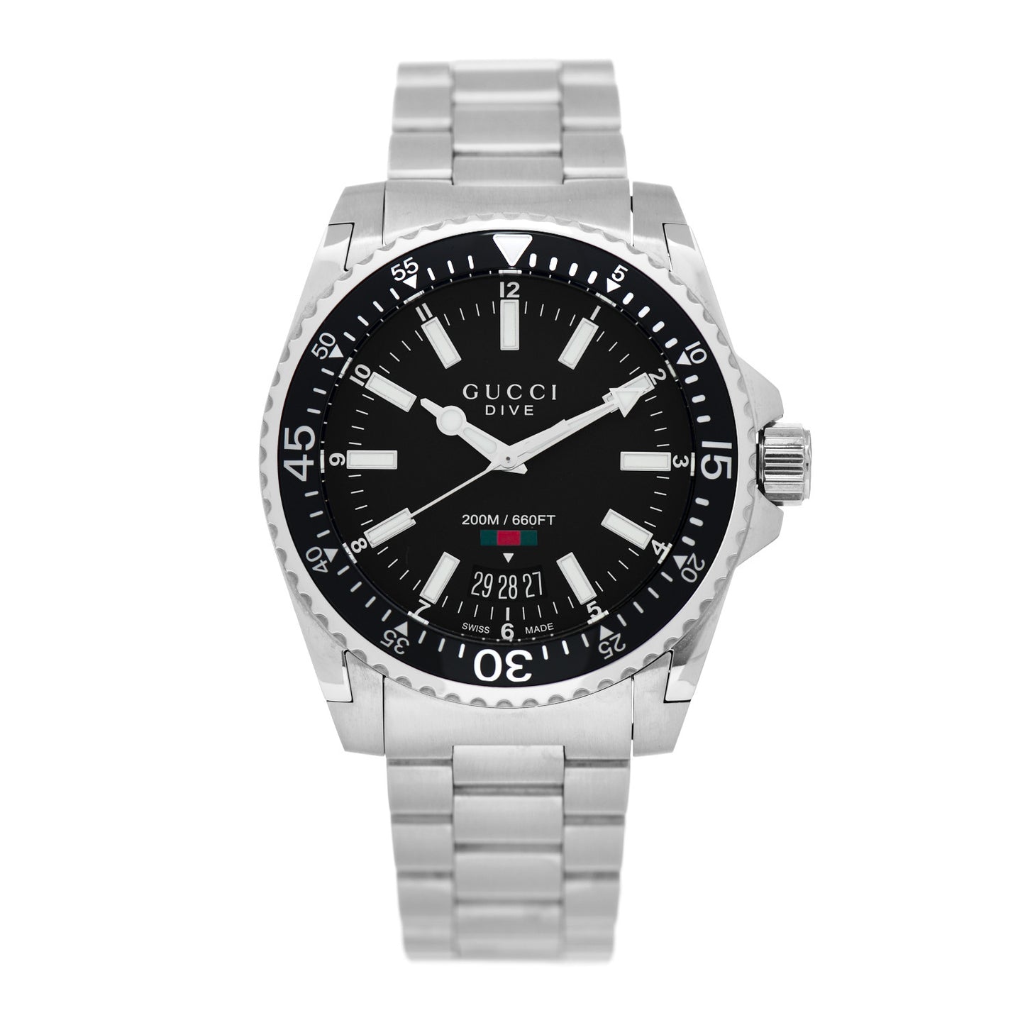 Stainless Steel 40mm Dive Quartz Watch Black