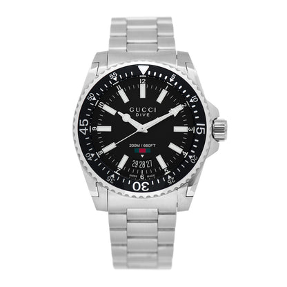 Gucci Stainless Steel 40mm Dive Quartz Watch Black 1 of 5