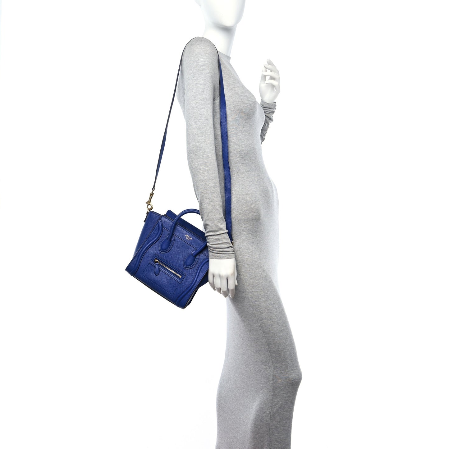 Drummed Calfskin Nano Luggage Indigo