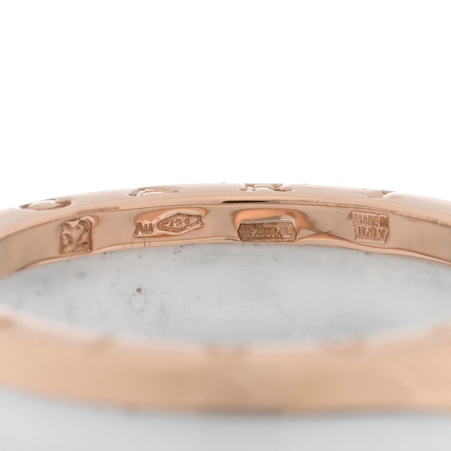 Bulgari 18K Rose Gold White Ceramic B.Zero1 Two-Band Ring 62 10 4 of 4