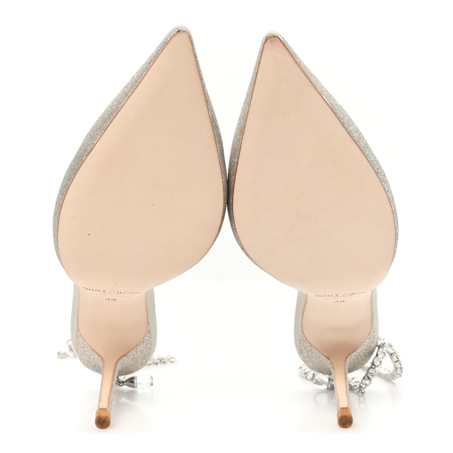 Jimmy Choo Satin Crystal Saeda 100 Pumps 39 Ivory 6 of 8
