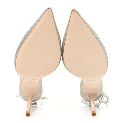 Jimmy Choo Satin Crystal Saeda 100 Pumps 39 Ivory 6 of 8