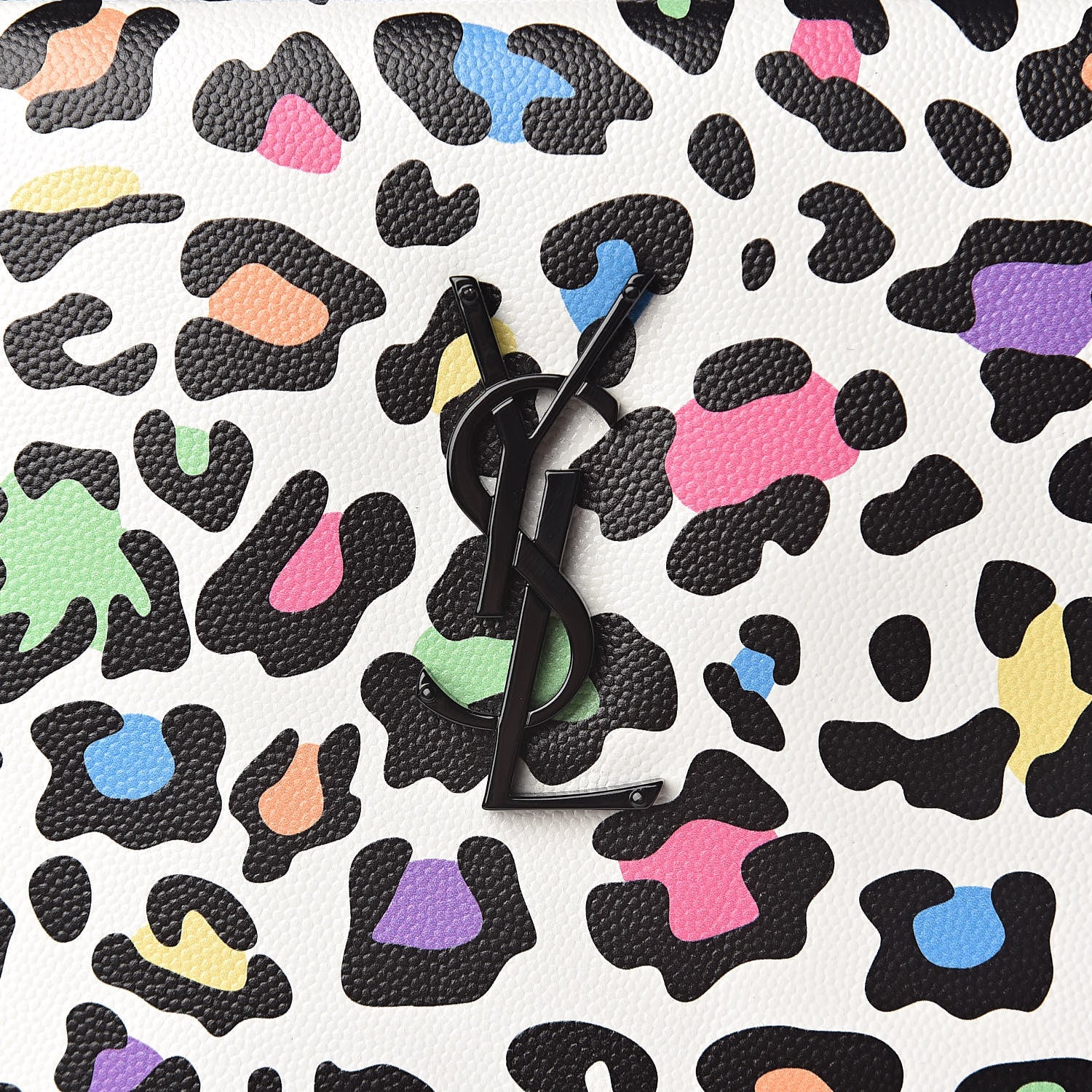 Saint Laurent Grain De Poudre Medium Classic Monogram Multicolor Leopard Print Camera Bag Black 11 of 11
