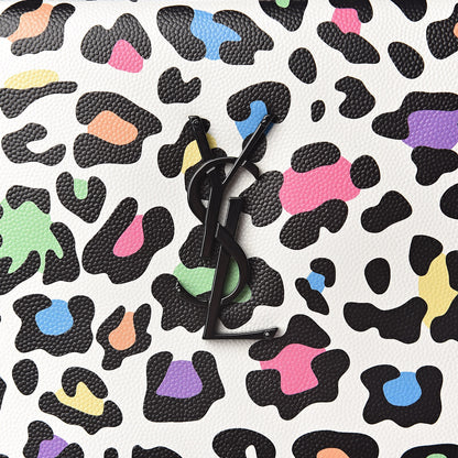 Saint Laurent Grain De Poudre Medium Classic Monogram Multicolor Leopard Print Camera Bag Black 11 of 11