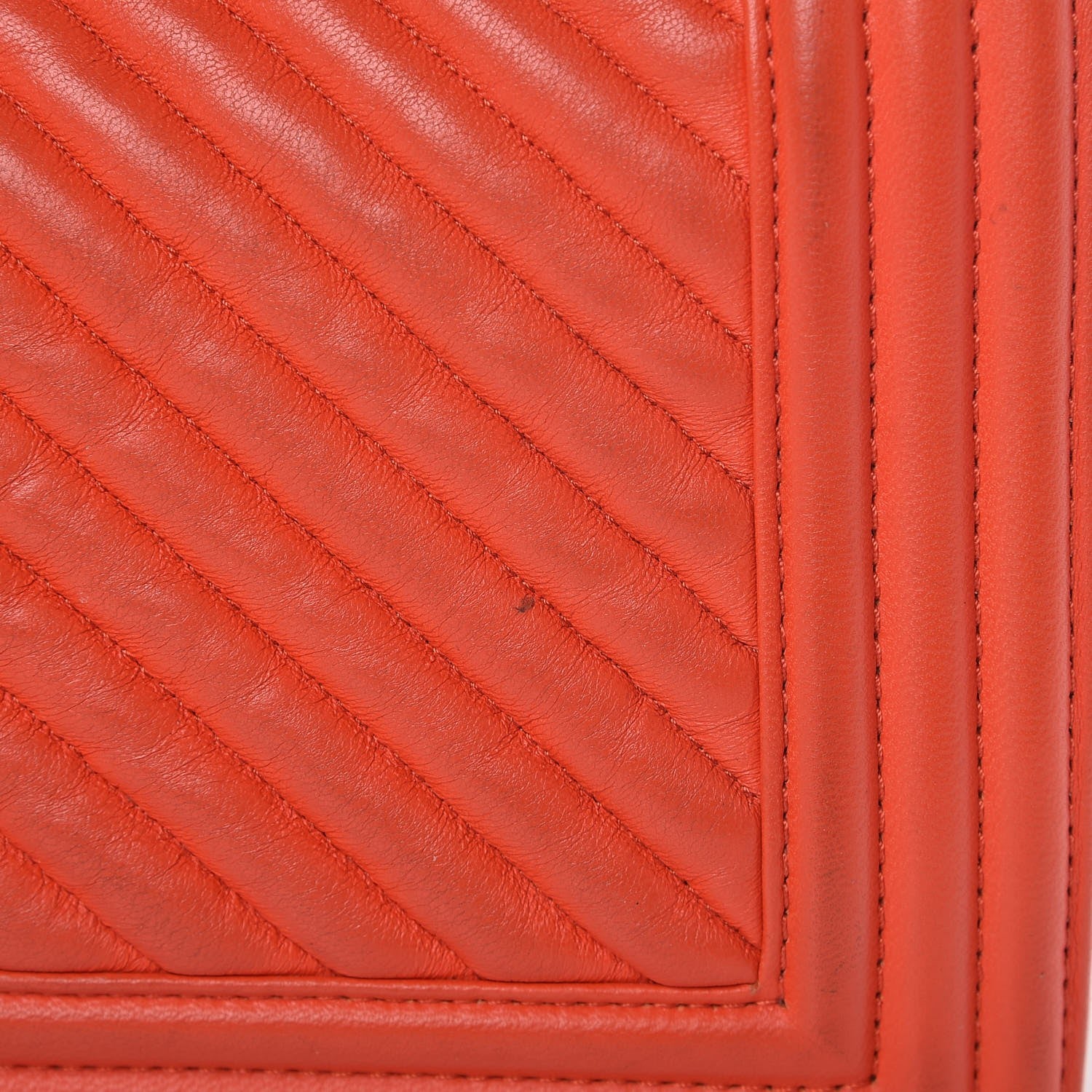 Chanel Wrinkled Lambskin Chevron Quilted Medium Boy Flap Orange 15 of 15