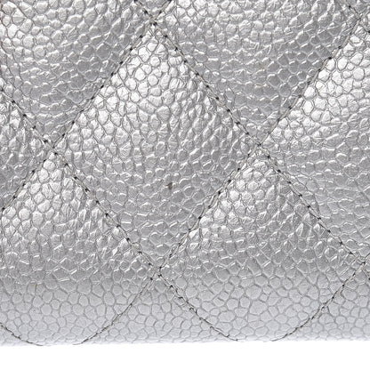 Chanel Metallic Caviar Quilted Zip Coin Purse Grey 8 of 11
