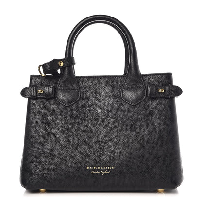 Burberry Grainy Calfskin House Check Small Banner Tote Black 1 of 10