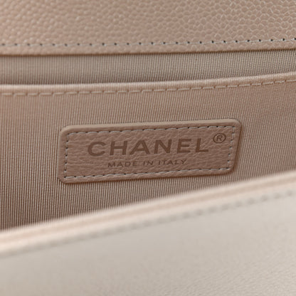 Chanel Caviar Chevron Quilted Medium Boy Flap Light Beige 5 of 8