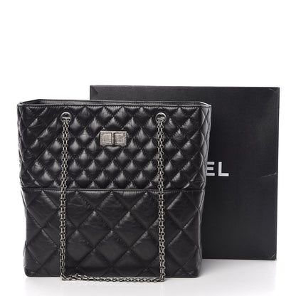 Chanel Aged Calfskin Quilted Reissue 2.55 Tote Black 8 of 8