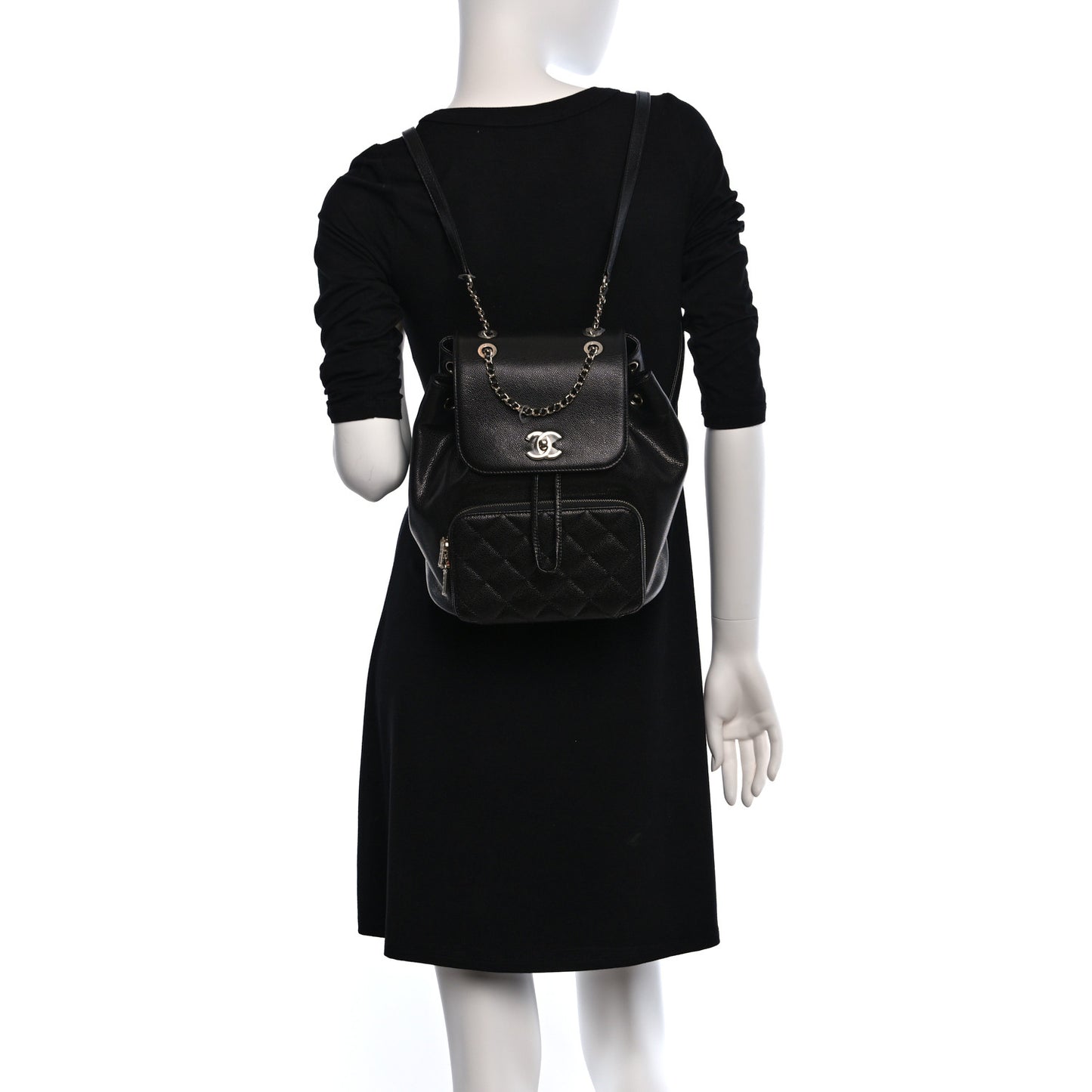 Caviar Quilted Business Affinity Backpack Black