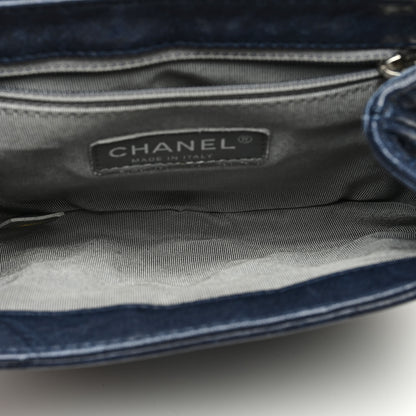 Chanel Washed Lambskin Mini Chain Around Messenger Navy Blue 5 of 9