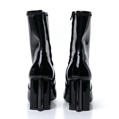 Louis Vuitton Patent Silhouette Ankle Boots 40 Black 5 of 7