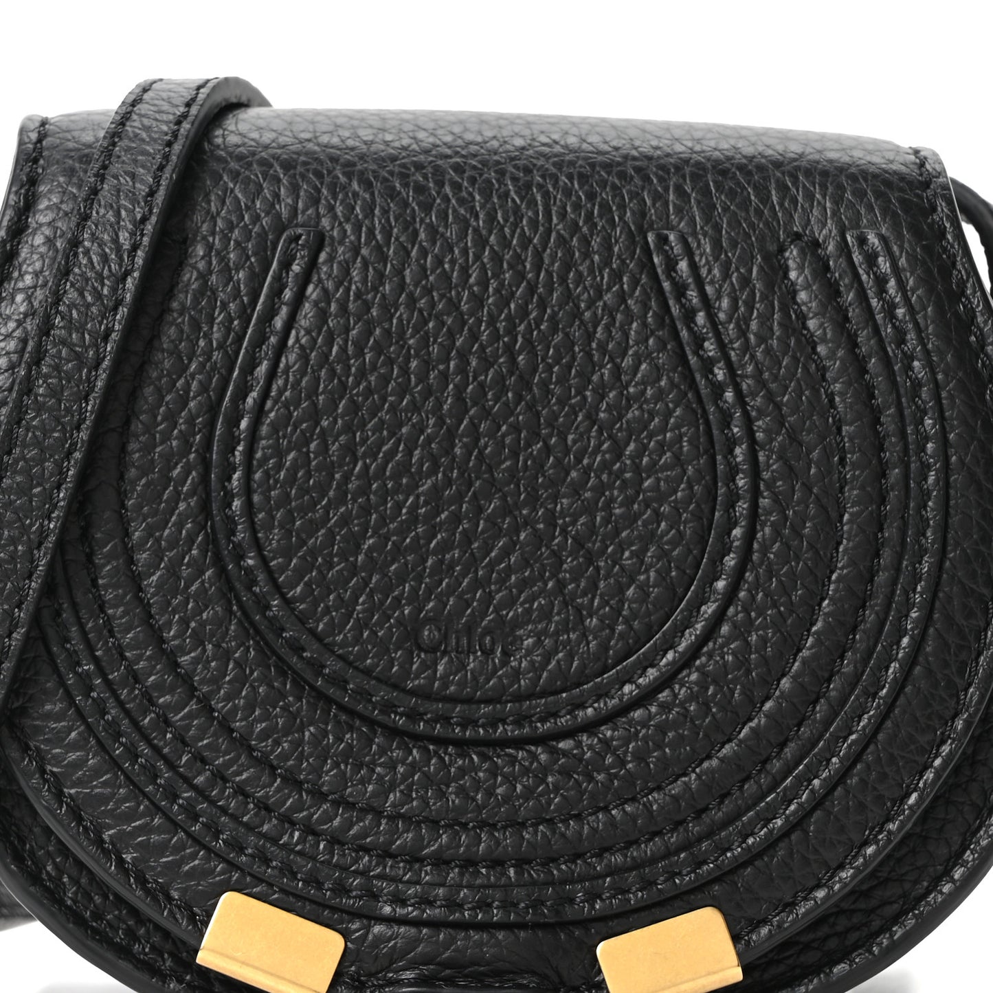 Calfskin Nano Marcie Saddle Bag Black