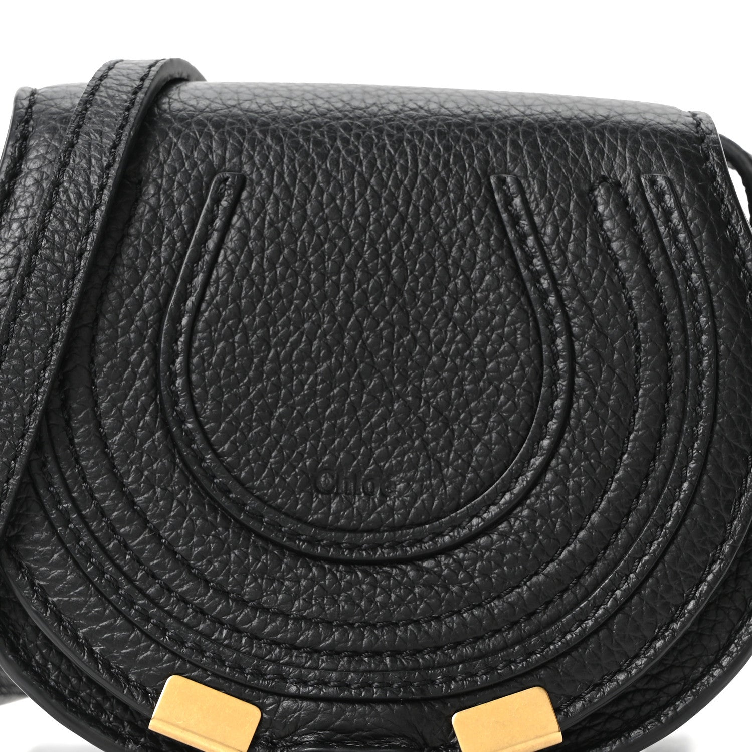 Chloe Calfskin Nano Marcie Saddle Bag Black 8 of 10