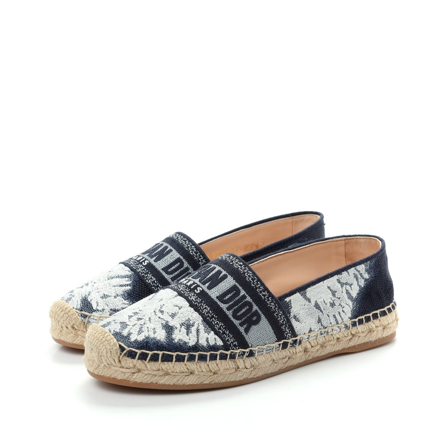 Canvas Tie and Dior Embroidered Granville 15mm Espadrilles 37.5 Denim