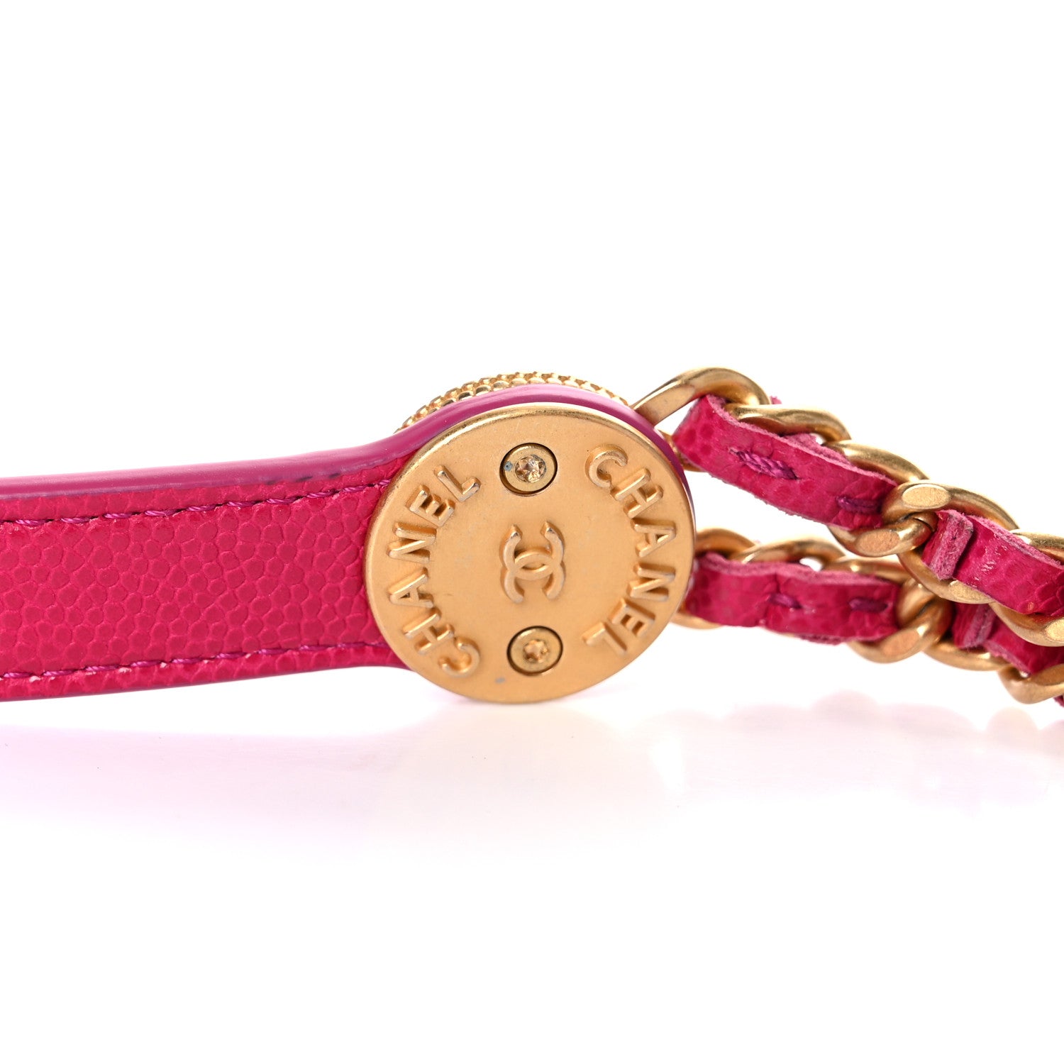 Chanel Caviar Twist Your Buttons Quilted Flap Chain Belt Bag Dark Pink 11 of 12
