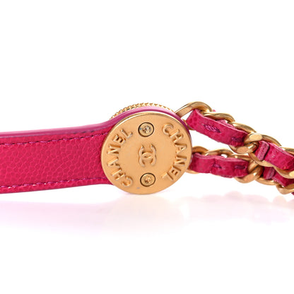 Chanel Caviar Twist Your Buttons Quilted Flap Chain Belt Bag Dark Pink 11 of 12