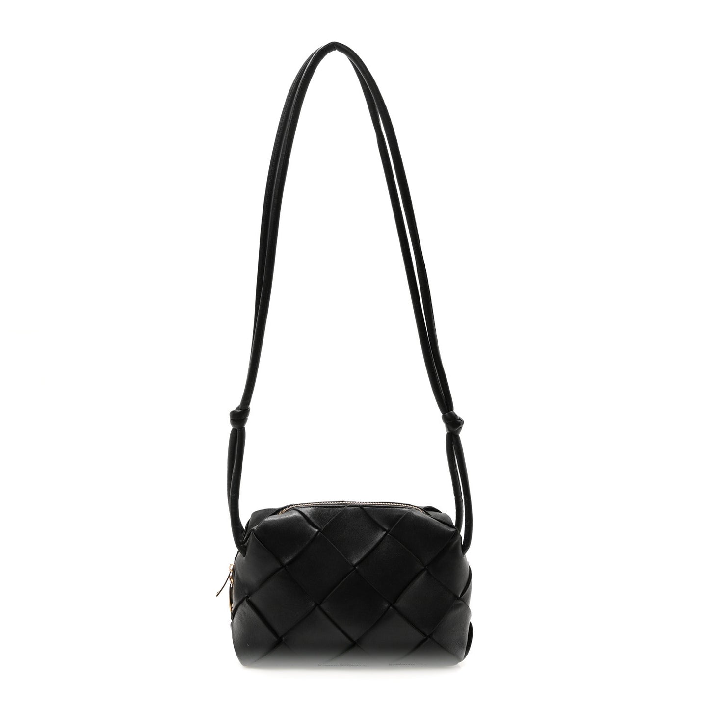 Lambskin Maxi Intrecciato Small Cassette Camera Bag Black