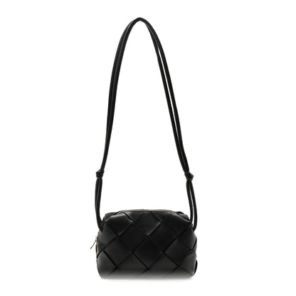 Bottega Veneta Lambskin Maxi Intrecciato Small Cassette Camera Bag Black 1 of 10