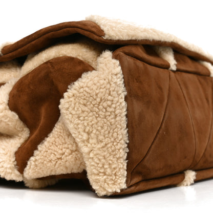 Saint Laurent Suede Shearling Patchwork Monogram Giant Jamie Brown Beige 9 of 10