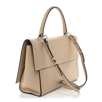 Givenchy Grained Calfskin Studded Small Shark Lock Satchel Natural Beige 3 of 10