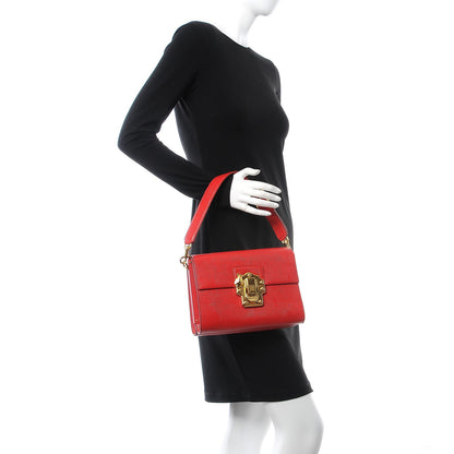 Dolce & Gabbana Iguana Calfskin Embossed Lucia Satchel Red 3 of 7