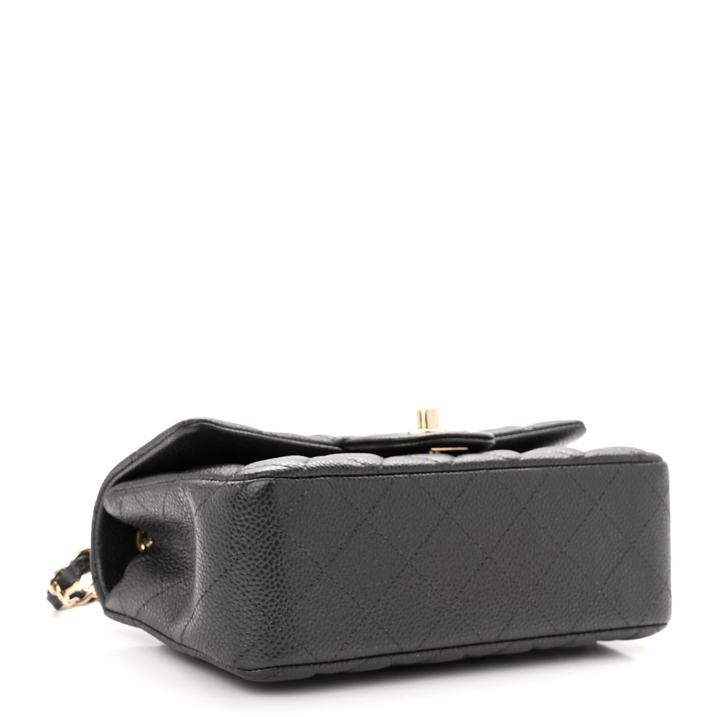 Caviar Quilted Mini Rectangular Flap Dark Grey