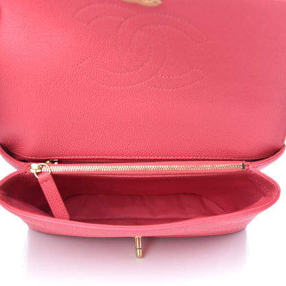 Chanel Caviar Diamond Stitched Small Top Handle Flap Pink 5 of 10
